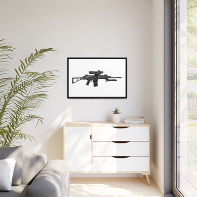 The Urban Sniper Painting - Just The Piece - Black Framed Wrapped Canvas - Value Collection