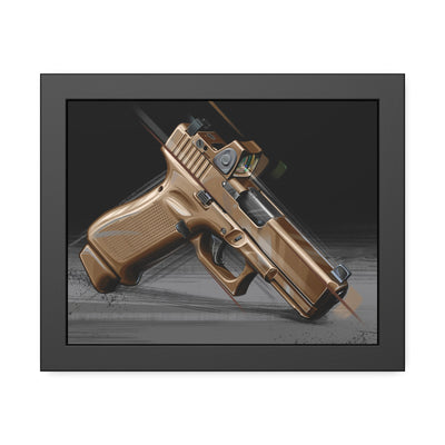 The Last Resort - OG Tan Poly Pistol Painting - Black Frame - Value Collection