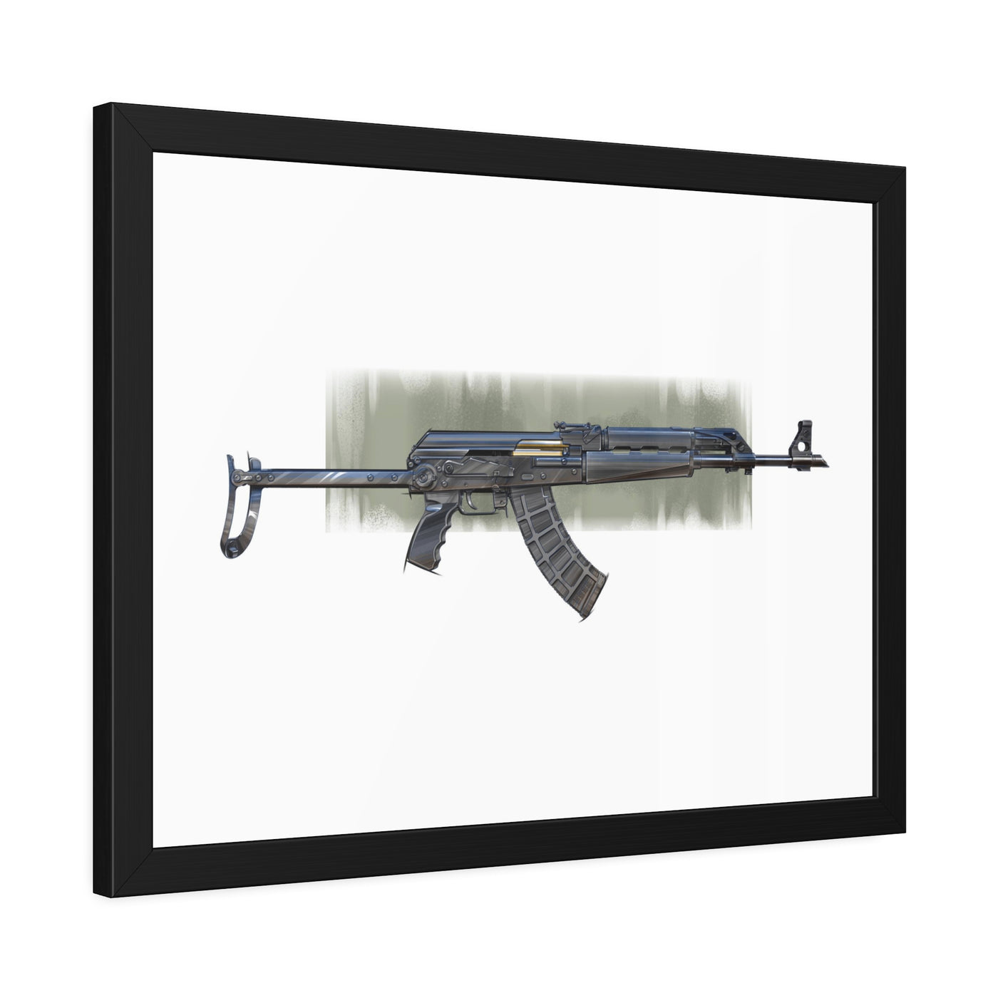 The Paratrooper / AK-47 Underfolder Painting - Black Frame - Value Collection