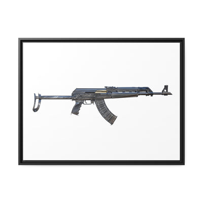 The Paratrooper AK-47 Painting - Just The Piece - Black Framed Wrapped Canvas - Value Collection