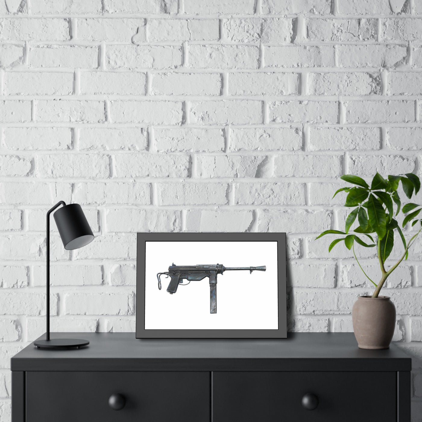 Grease Gun Painting - Just The Piece - Black Frame - Value Collection