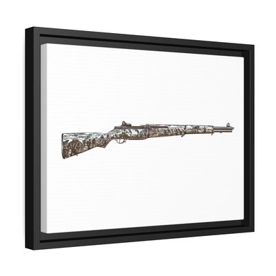 Honoring The Brave / M1 Garand / World War II D-Day Painting - Colored - Black Framed Wrapped Canvas - Value Collection