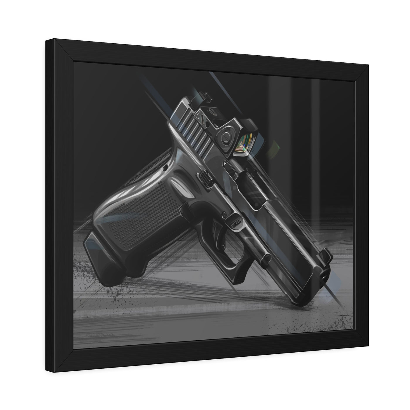 The Last Resort - OG Black Poly Pistol Painting - Black Frame - Value Collection