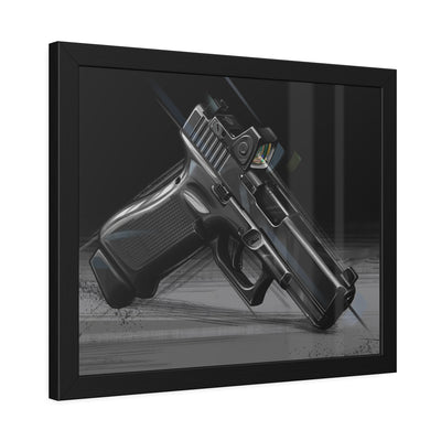 The Last Resort - OG Black Poly Pistol Painting - Black Frame - Value Collection