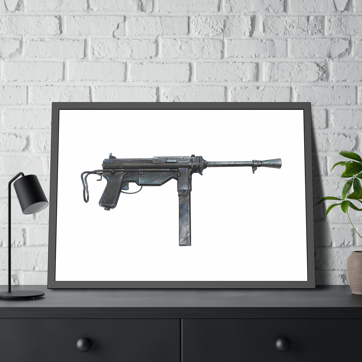 Grease Gun Painting - Just The Piece - Black Frame - Value Collection