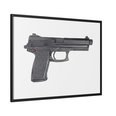 Tactical .45 ACP Poly Pistol Painting - Just The Piece - Black Framed Wrapped Canvas - Value Collection