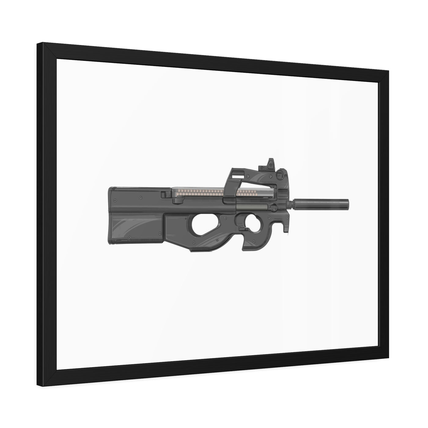 Secret Service Subgun - Bullpup 5.7x28mm Painting - Just The Piece - Black Frame - Value Collection