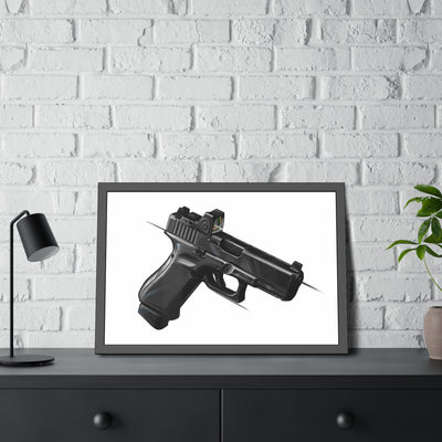 The Last Resort - OG Black Poly Pistol Painting - Just The Piece - Black Frame - Value Collection