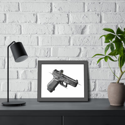 The Last Resort - OG Grey Poly Pistol Painting - Just The Piece - Black Frame - Value Collection