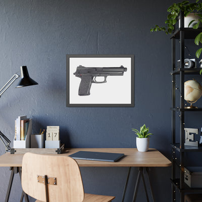 Tactical .45 ACP Poly Pistol Painting - Just The Piece - Black Frame - Value Collection