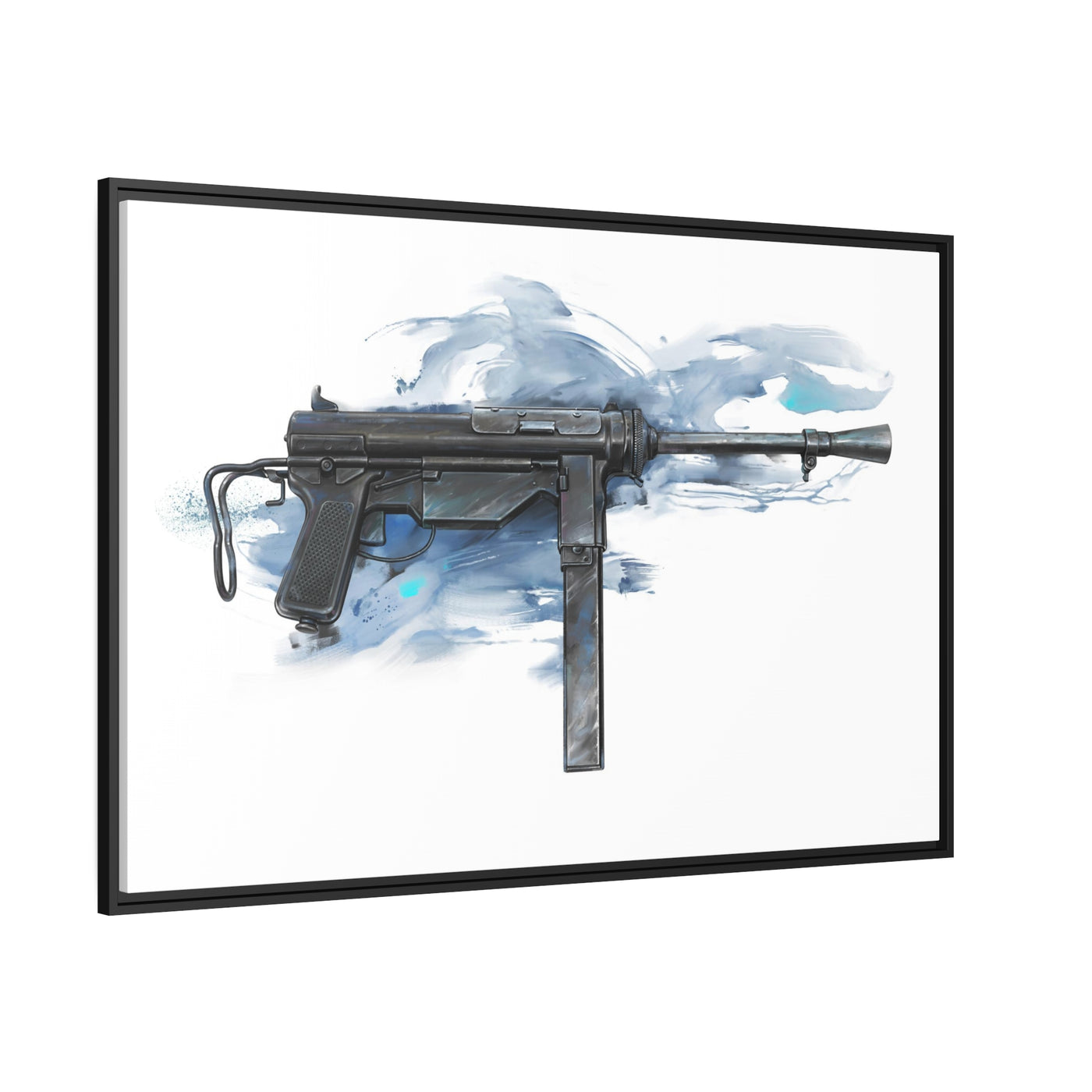 Grease Gun Painting - Black Framed Wrapped Canvas - Value Collection