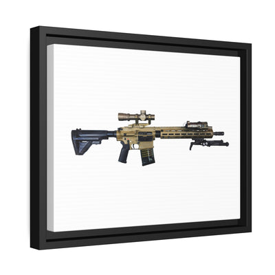 German 7.62x51mm AR10 Battle Rifle Painting - Just The Piece - Black Framed Wrapped Canvas - Value Collection