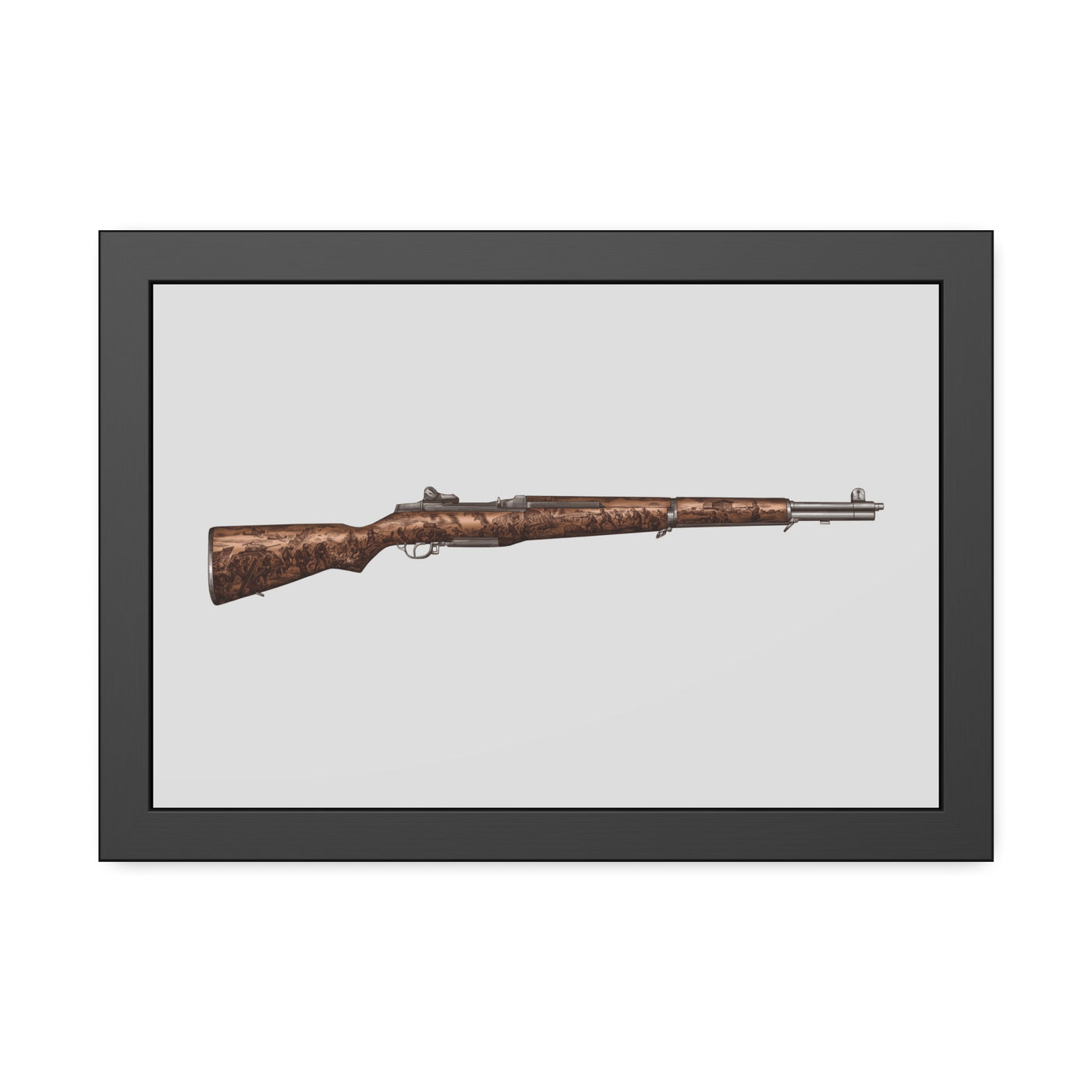 Honoring The Brave / M1 Garand / World War II D-Day Painting - Just The Piece - Black Frame - Value Collection