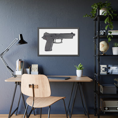 Tactical .45 ACP Poly Pistol Painting - Just The Piece - Black Frame - Value Collection