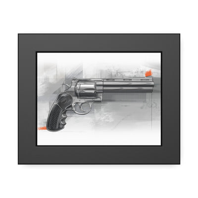 Stainless .44 Mag Revolver Painting - Black Frame - Value Collection