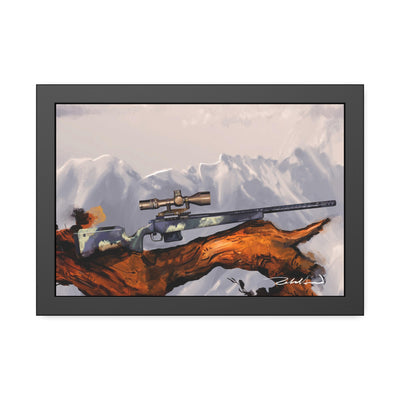 Carbon Fiber Bolt Action Hunting Rifle Painting - Black Frame - Value Collection