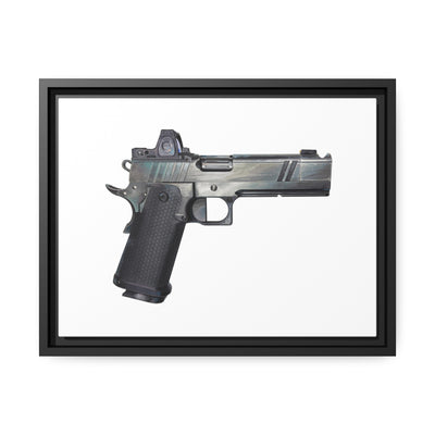 2011 Bravo - Pistol Painting - Just The Piece - Black Framed Wrapped Canvas - Value Collection