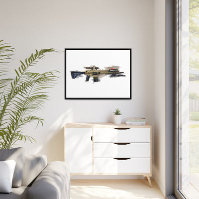 German 7.62x51mm AR10 Battle Rifle Painting - Black Framed Wrapped Canvas - Value Collection