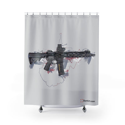 Defending Freedom - West Virginia - AR-15 State Shower Curtains - Colored State