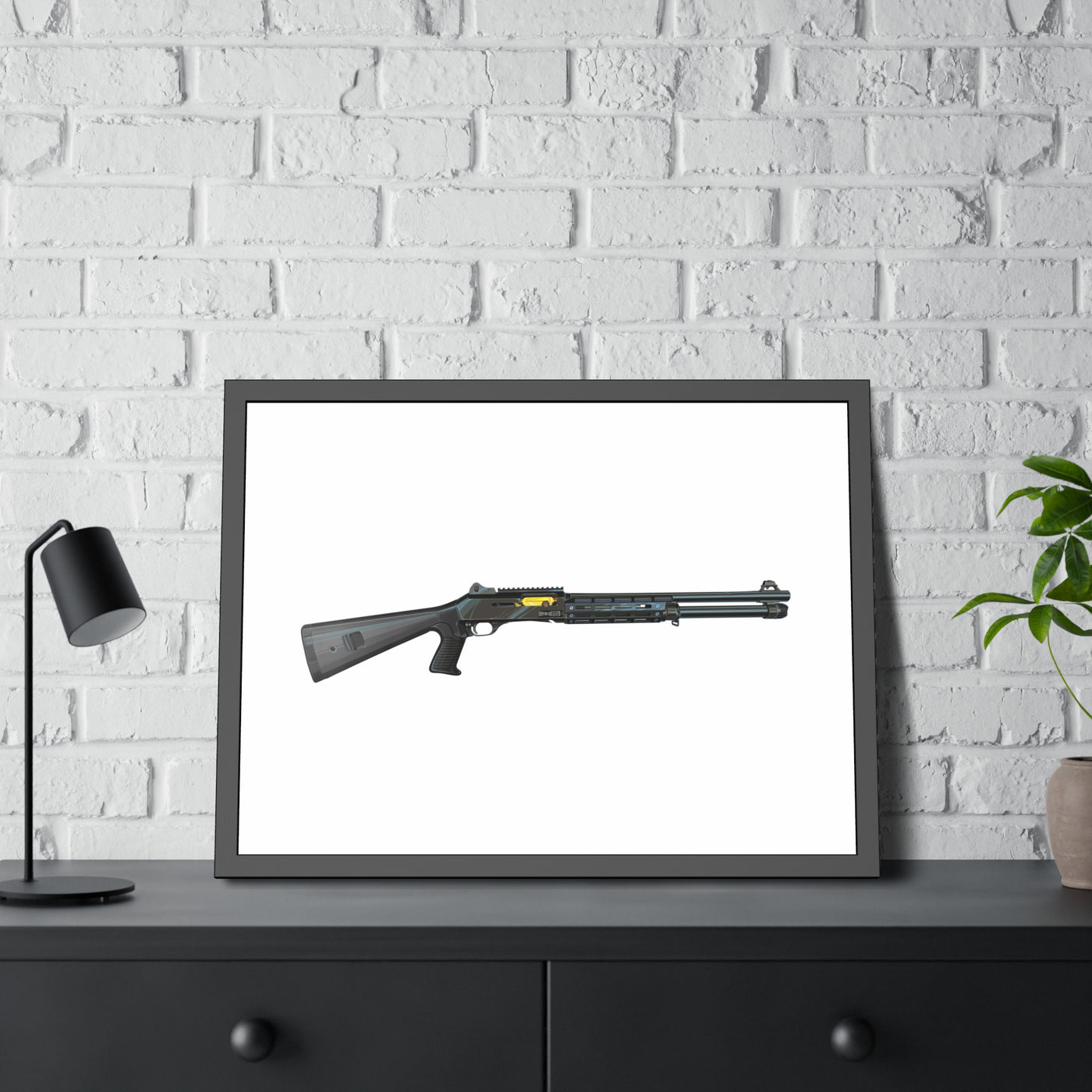 Special Ops Shotgun 12 Gauge Painting - Just the Piece - Black Frame - Value Collection