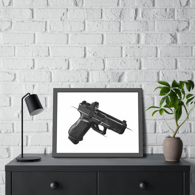 The Last Resort - OG Black Poly Pistol Painting - Just The Piece - Black Frame - Value Collection