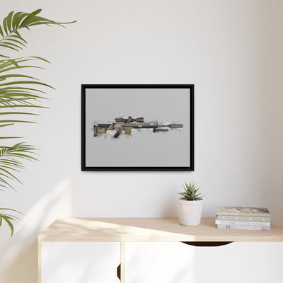 Socom Sniper Rifle Painting - Black Framed Wrapped Canvas - Value Collection