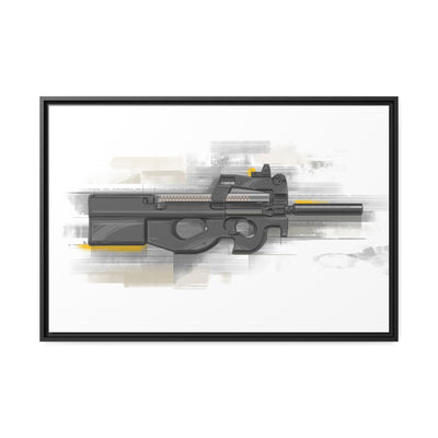 Secret Service Subgun - Bullpup 5.7x28mm Painting - Black Framed Wrapped Canvas - Value Collection