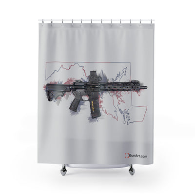 Defending Freedom - Maryland - AR-15 State Shower Curtains - Colored State