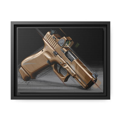 The Last Resort - OG Tan Poly Pistol Painting - Black Framed Wrapped Canvas - Value Collection