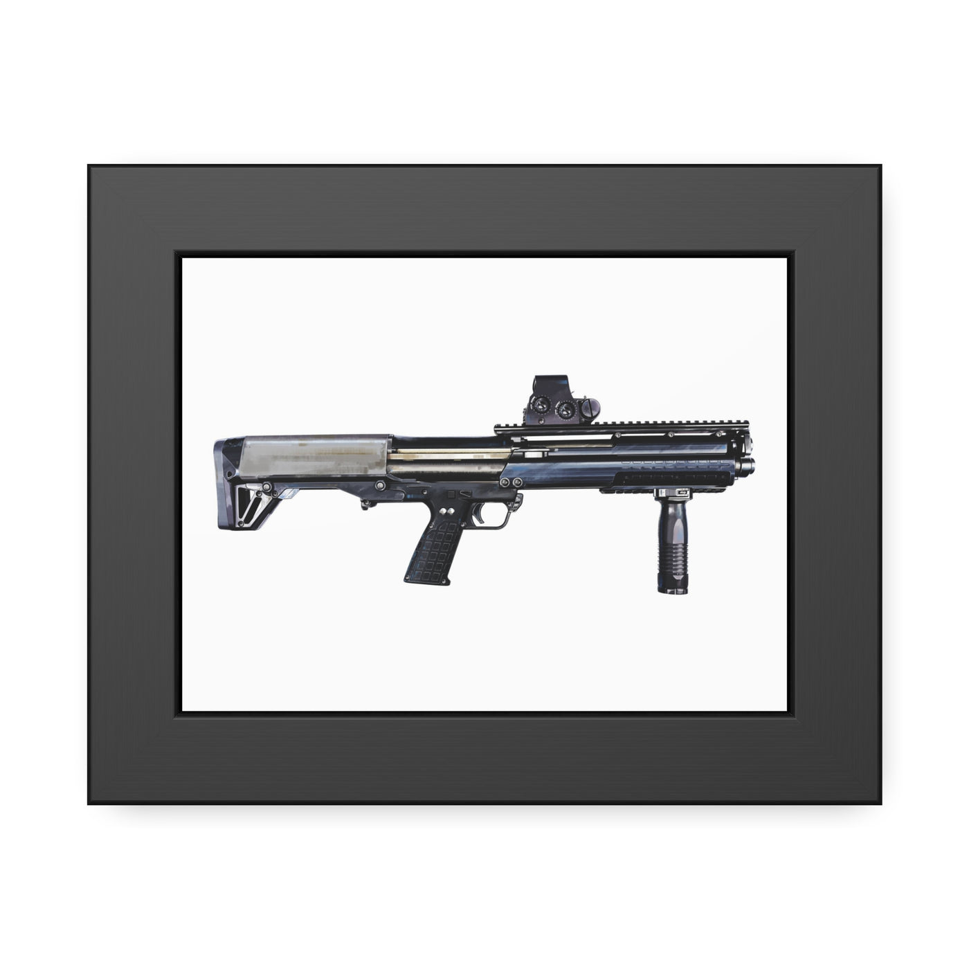 Tactical Bullpup Shotgun Painting - Just The Piece - Black Frame - Value Collection