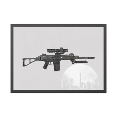 The Urban Sniper Painting - White Background - Black Frame - Value Collection