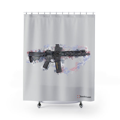 Defending Freedom - North Carolina - AR-15 State Shower Curtains - White State