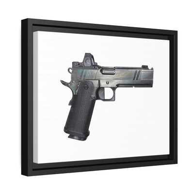 2011 Bravo - Pistol Painting - Just The Piece - Black Framed Wrapped Canvas - Value Collection