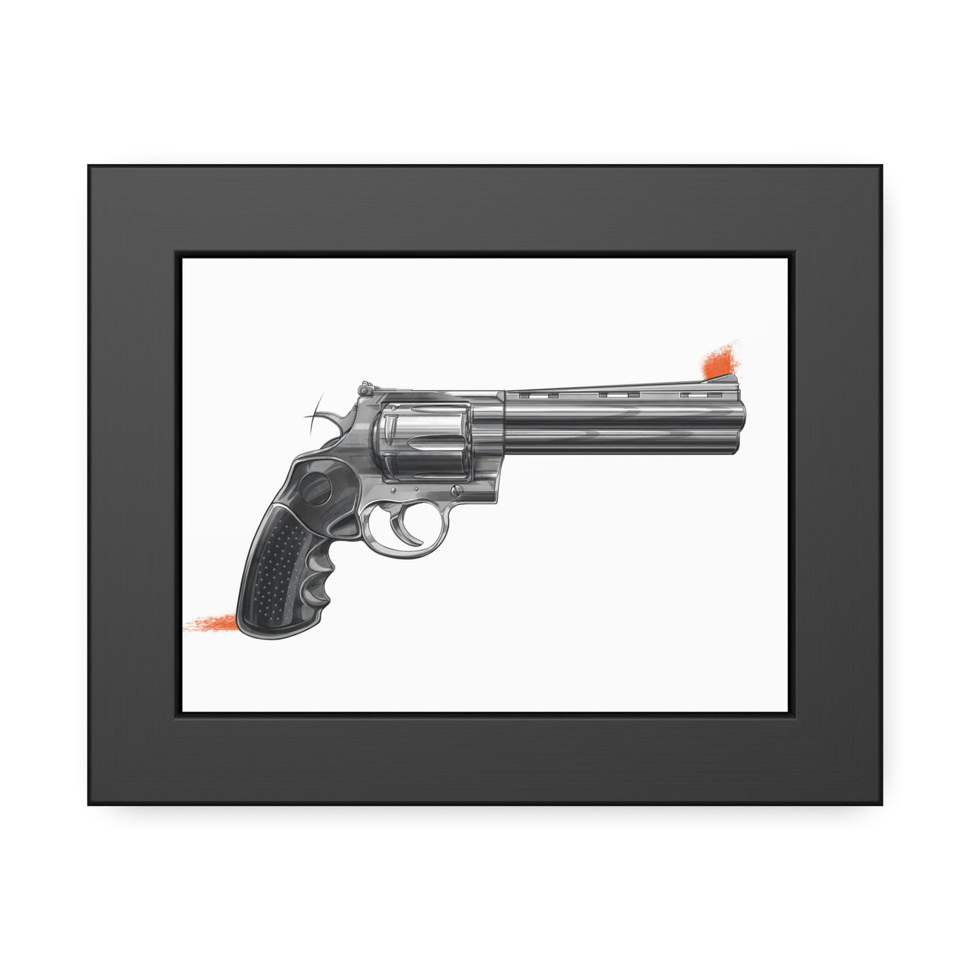 Stainless .44 Mag Revolver Painting - Just The Piece - Black Frame - Value Collection