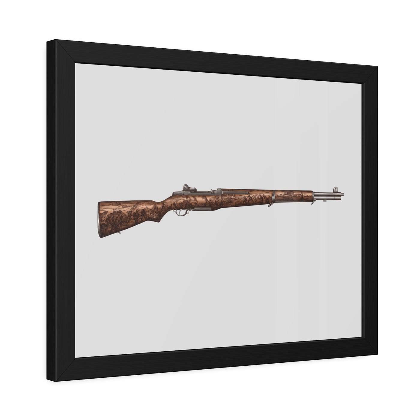 Honoring The Brave / M1 Garand / World War II D-Day Painting - Just The Piece - Black Frame - Value Collection