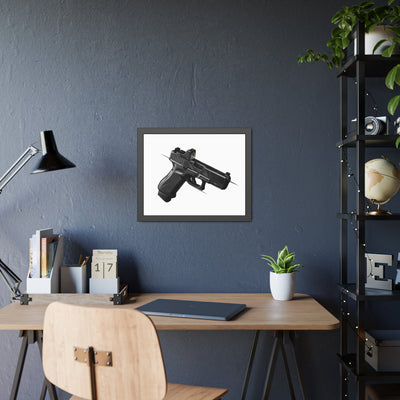 The Last Resort - OG Black Poly Pistol Painting - Just The Piece - Black Frame - Value Collection