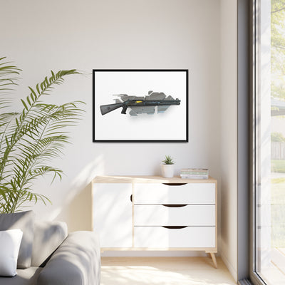 Special Ops Shotgun 12 Gauge Painting - Black Framed Wrapped Canvas - Value Collection