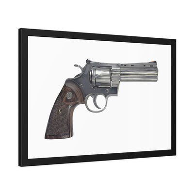 Wood & Stainless .357 Magnum Revolver Painting - Just The Piece - Black Frame - Value Collection