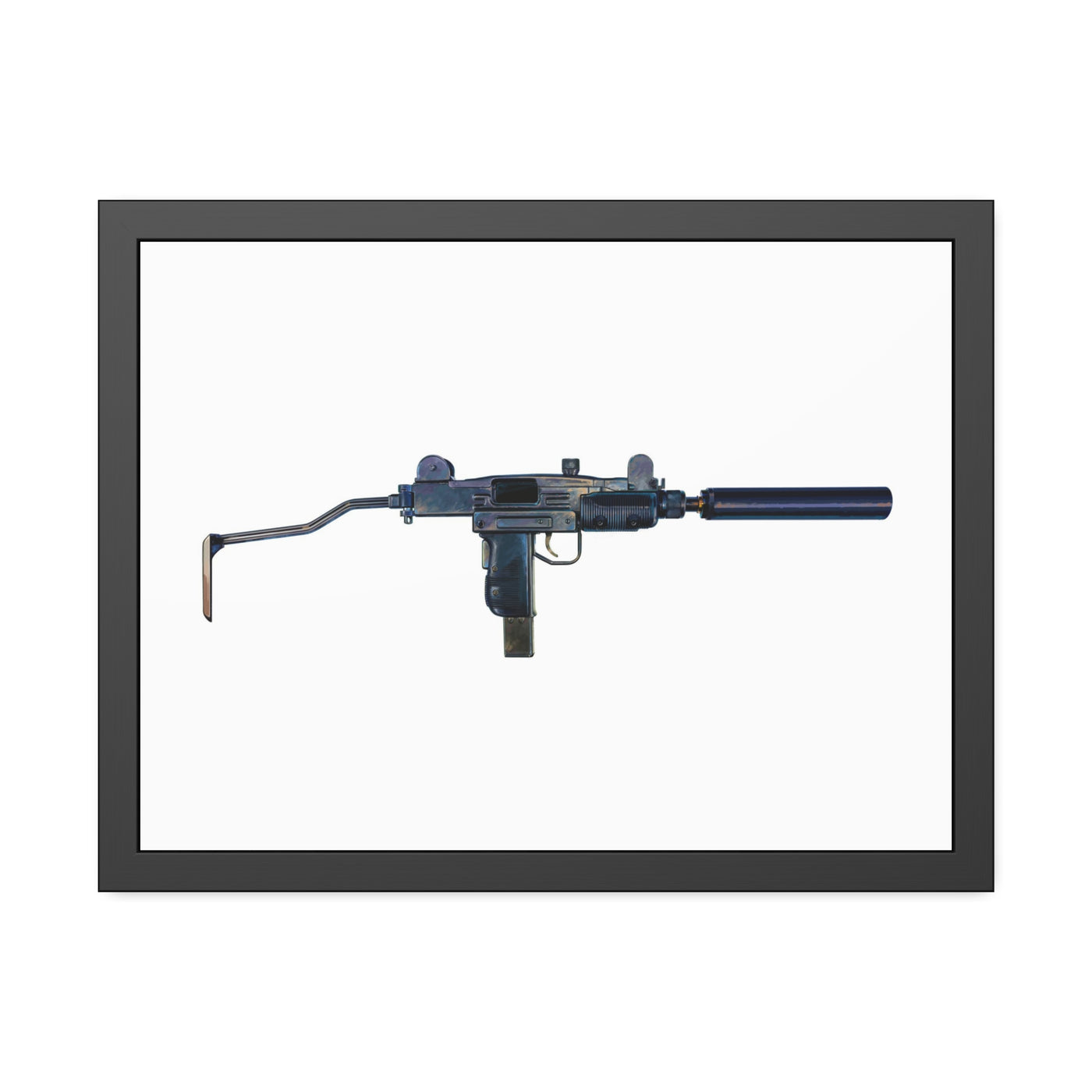 The Miniature Menace - Full Auto Subgun Painting - Just The Piece - Black Frame - Value Collection