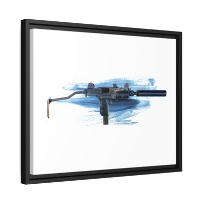 The Miniature Menace - Full Auto Subgun Painting - Black Framed Wrapped Canvas - Value Collection