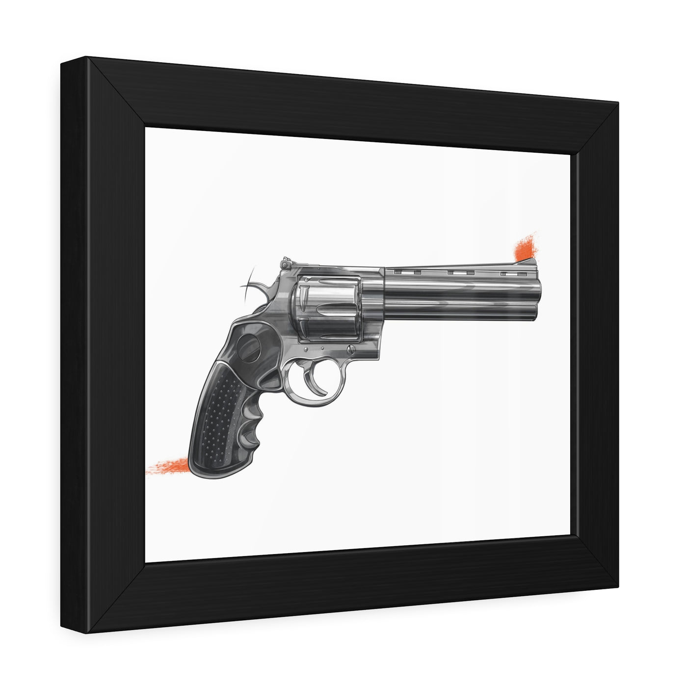 Stainless .44 Mag Revolver Painting - Just The Piece - Black Frame - Value Collection