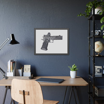 2011 Delta Pistol Painting - Just The Piece - Black Frame - Value Collection