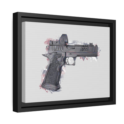 2011 Delta Pistol Painting - Black Framed Wrapped Canvas - Value Collection