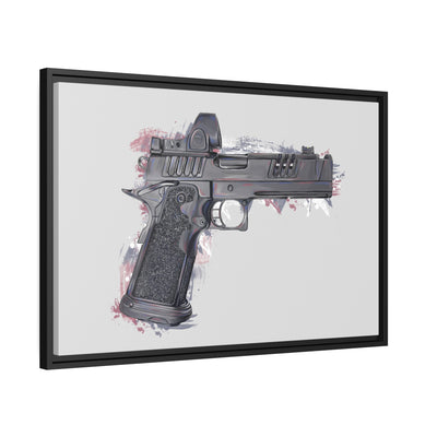 2011 Delta Pistol Painting - Black Framed Wrapped Canvas - Value Collection