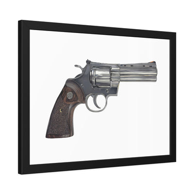 Wood & Stainless .357 Magnum Revolver Painting - Just The Piece - Black Frame - Value Collection