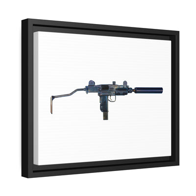 The Miniature Menace - Full Auto Subgun Painting - Just The Piece - Black Framed Wrapped Canvas - Value Collection