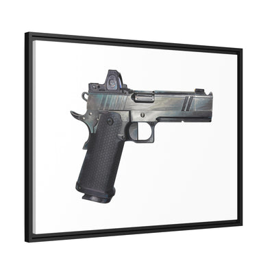 2011 Bravo - Pistol Painting - Just The Piece - Black Framed Wrapped Canvas - Value Collection