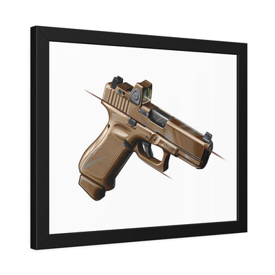 The Last Resort - OG Tan Poly Pistol Painting - Just The Piece - Black Frame - Value Collection