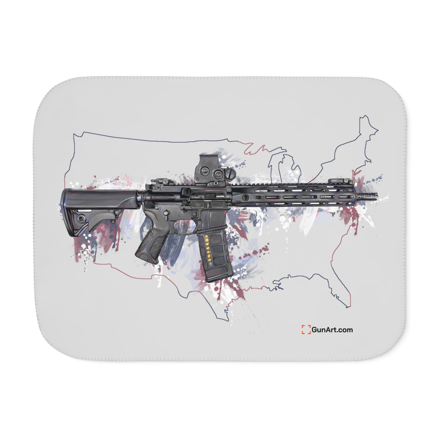 Defending Freedom - United States - AR-15 State Sherpa Blanket - Colored State