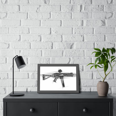 .45 Cal SMG Painting - Black Frame - Value Collection